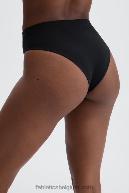 zwart vrouwen hoog getailleerde katoenen spandex panty Fabletics LH20J2902