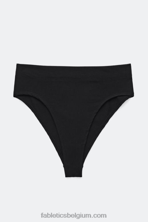 zwart vrouwen hoog getailleerde katoenen spandex panty Fabletics LH20J2902