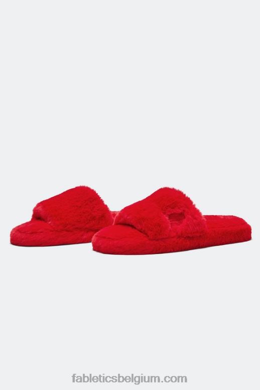 elektrische kers vrouwen bont pantoffel Fabletics LH20J2949