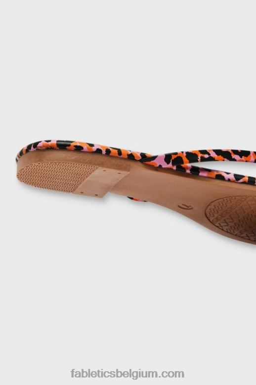 flits oranje safariplekken vrouwen slip-on sandaal Fabletics LH20J2933