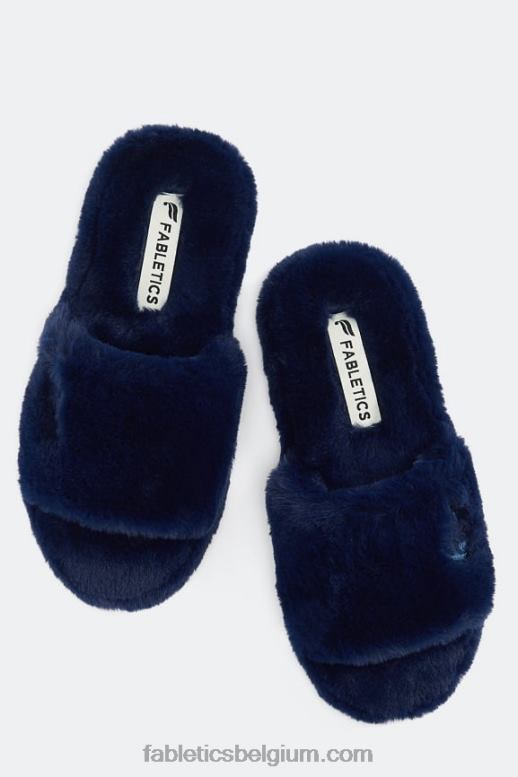 indigo vrouwen bont pantoffel Fabletics LH20J2950