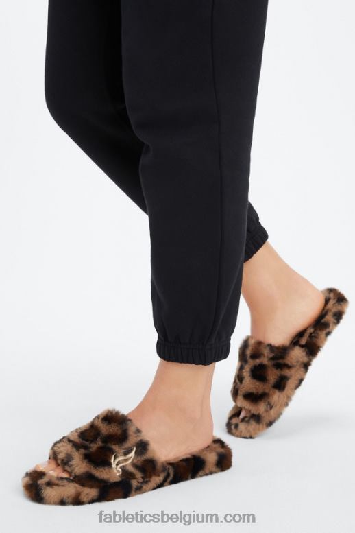 luipaard vrouwen bont pantoffel Fabletics LH20J2948