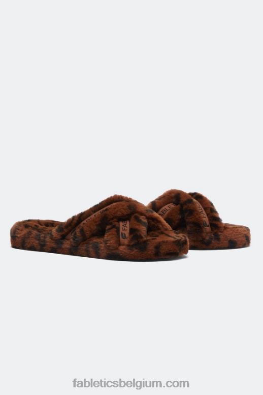 luipaard vrouwen kriskras pantoffel Fabletics LH20J2956
