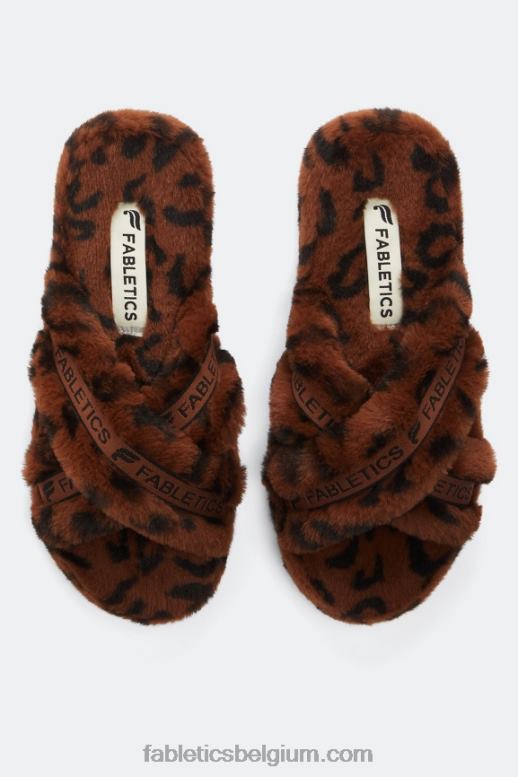 luipaard vrouwen kriskras pantoffel Fabletics LH20J2956