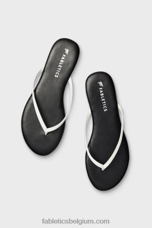 wit Zwart vrouwen slip-on sandaal Fabletics LH20J2936