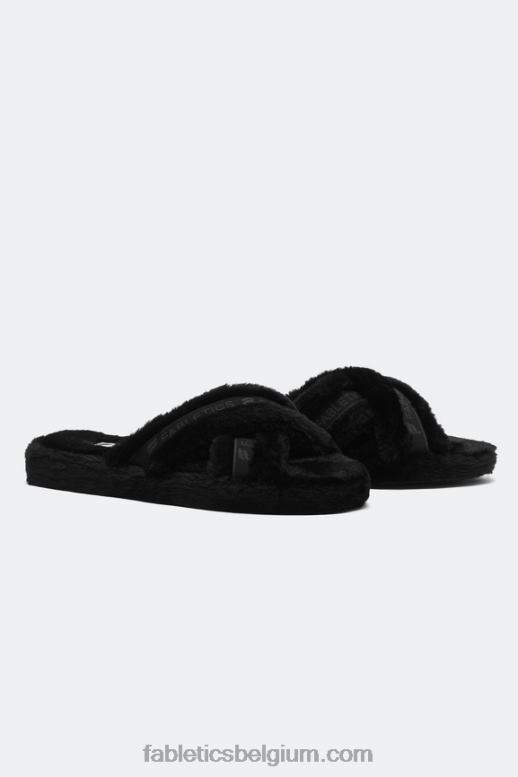 zwart vrouwen kriskras pantoffel Fabletics LH20J2955