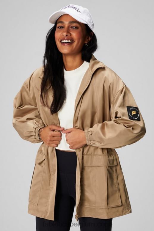 beigehout/klassiek wit vrouwen utility-parka Fabletics LH20J2764