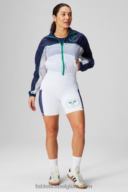 collegiaal marineblauw/klassiek wit/grafisch vrouwen payton geweven jas Fabletics LH20J2755