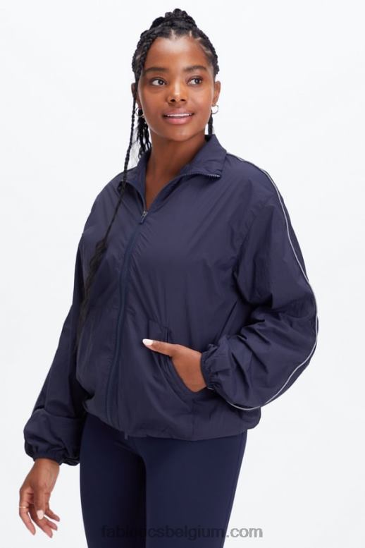 diepe marine vrouwen oversized vlieggewicht windjack Fabletics LH20J2746