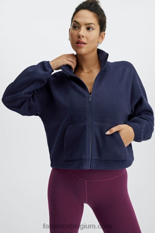 diepe marine vrouwen rayne polar fleece ritssluiting Fabletics LH20J2780