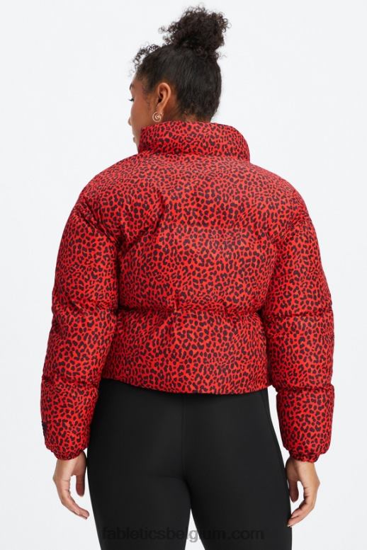 elektrisch kersen klassiek luipaard/zwart logo vrouwen dwalen bijgesneden kogelvis Fabletics LH20J2773