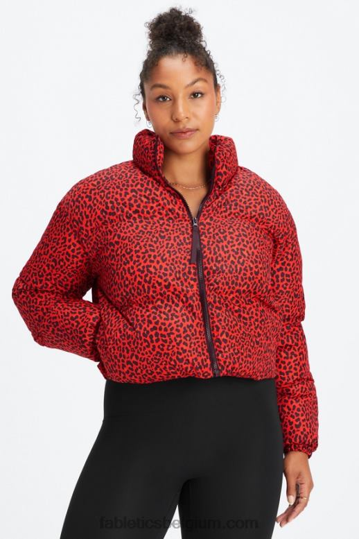 elektrisch kersen klassiek luipaard/zwart logo vrouwen dwalen bijgesneden kogelvis Fabletics LH20J2773