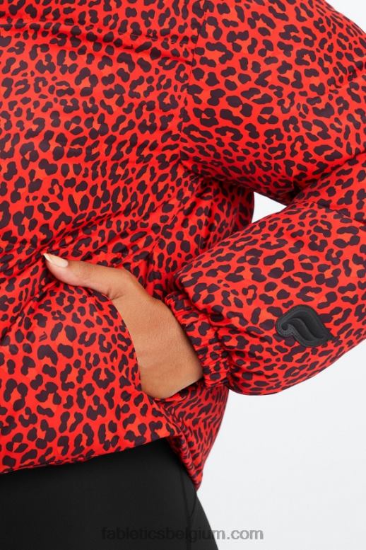 elektrisch kersen klassiek luipaard/zwart logo vrouwen dwalen bijgesneden kogelvis Fabletics LH20J2773