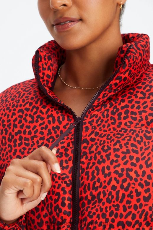 elektrisch kersen klassiek luipaard/zwart logo vrouwen dwalen bijgesneden kogelvis Fabletics LH20J2773
