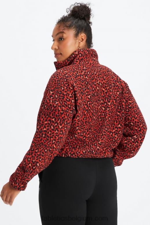 elektrisch kersen klassiek luipaard/zwart vrouwen rayne polar fleece met ritssluiting Fabletics LH20J2779
