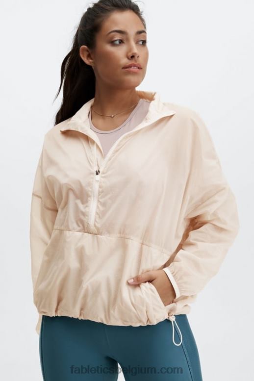 grijze mist vrouwen askleurig kort jack met halve rits Fabletics LH20J2686