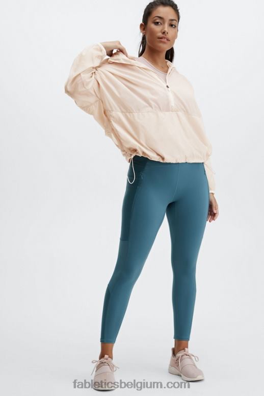 grijze mist vrouwen askleurig kort jack met halve rits Fabletics LH20J2686