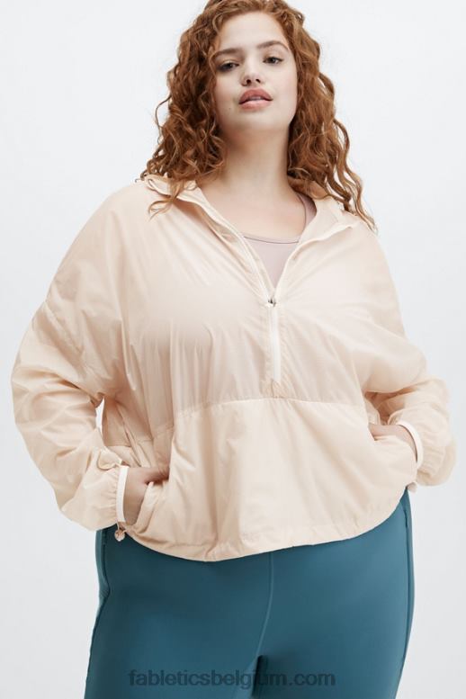 grijze mist vrouwen askleurig kort jack met halve rits Fabletics LH20J2687