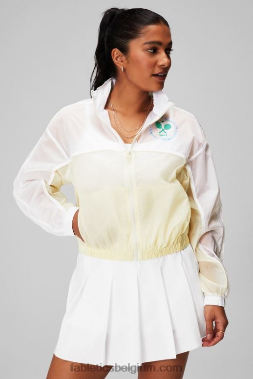 klassiek wit/crème/grafisch vrouwen payton geweven jas Fabletics LH20J2754