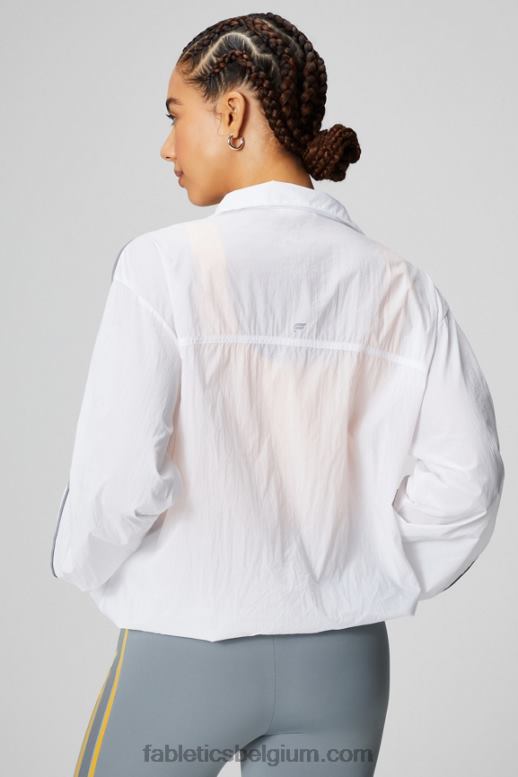 klassiek wit/reflecterend zilver vrouwen oversized vlieggewicht windjack Fabletics LH20J2739