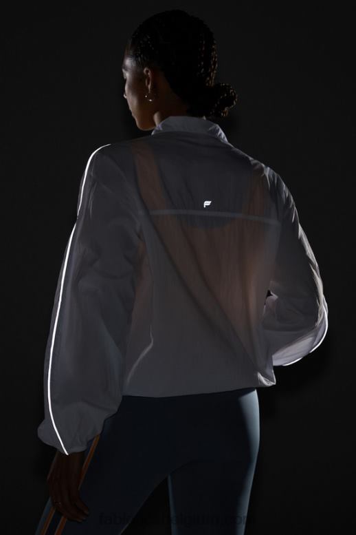 klassiek wit/reflecterend zilver vrouwen oversized vlieggewicht windjack Fabletics LH20J2739
