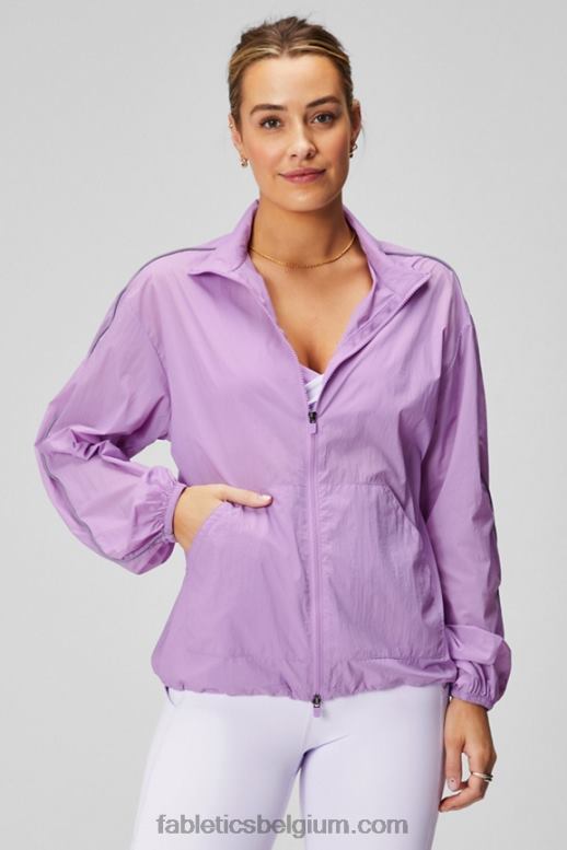kristallen grot/reflecterend zilver vrouwen oversized vlieggewicht windjack Fabletics LH20J2738