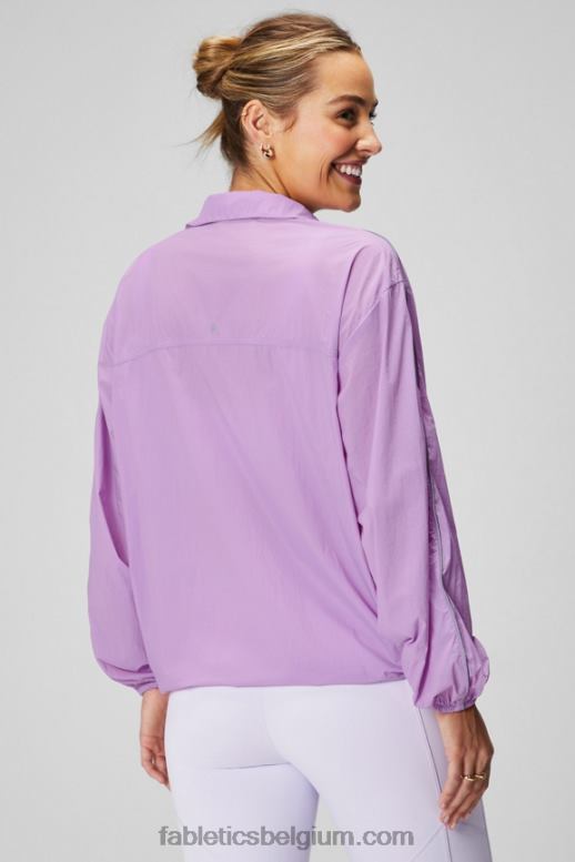 kristallen grot/reflecterend zilver vrouwen oversized vlieggewicht windjack Fabletics LH20J2738