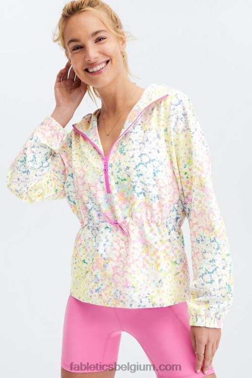 lappendeken madeliefje vrouwen roze geweven jas Fabletics LH20J2813