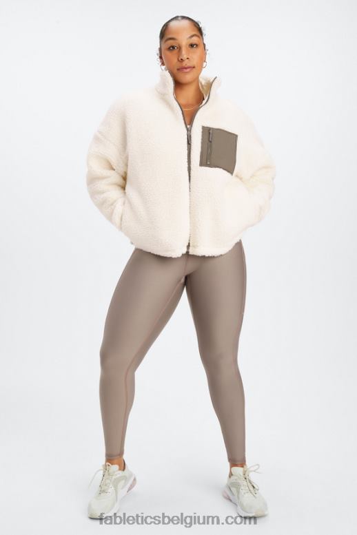 logo van zilverreiger/wilgenschors vrouwen rylan teddy jas Fabletics LH20J2793
