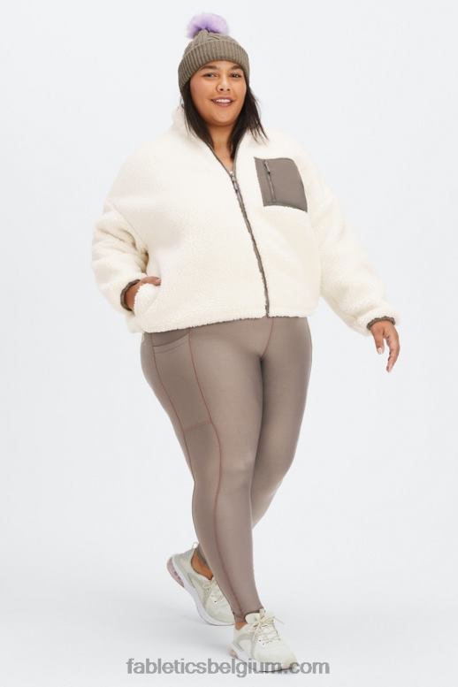 logo van zilverreiger/wilgenschors vrouwen rylan teddy jas Fabletics LH20J2794