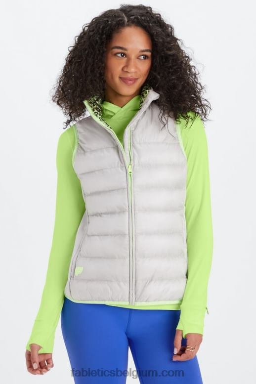 mineraalgrijs/highlighter wavy cheetah vrouwen elliot puffervest Fabletics LH20J2795