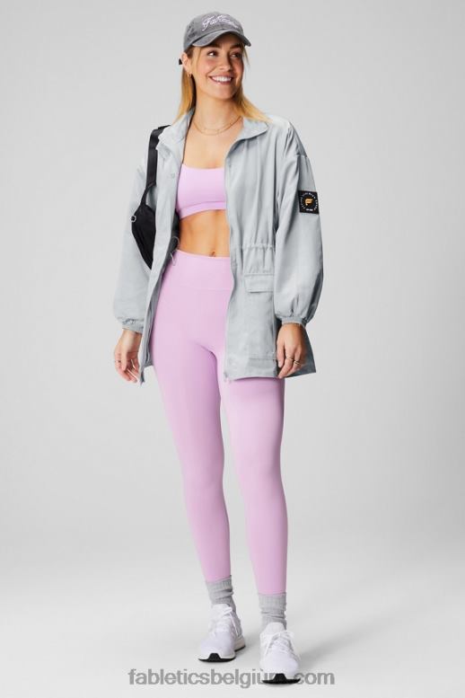 mineraalgrijs/klassiek wit vrouwen utility-parka Fabletics LH20J2761