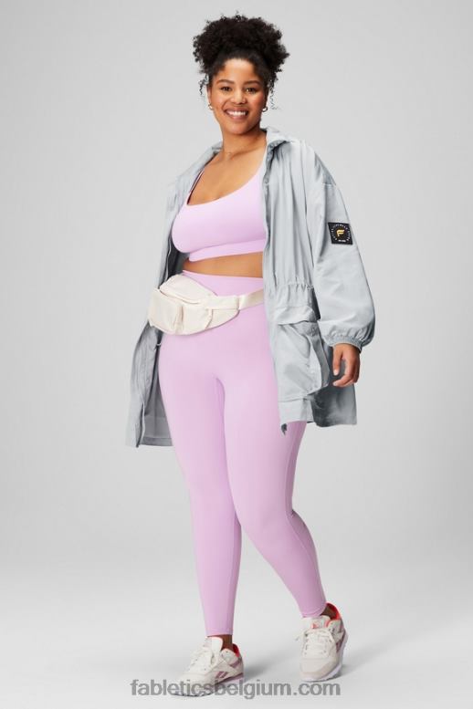 mineraalgrijs/klassiek wit vrouwen utility-parka Fabletics LH20J2765