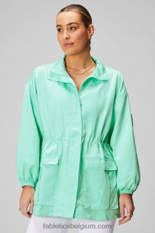 mistige baai/klassiek wit vrouwen utility-parka Fabletics LH20J2762