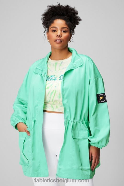 mistige baai/klassiek wit vrouwen utility-parka Fabletics LH20J2763