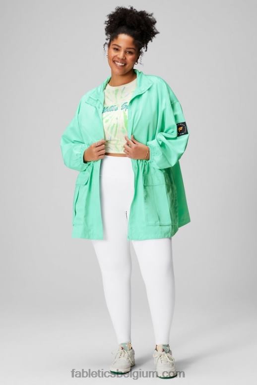 mistige baai/klassiek wit vrouwen utility-parka Fabletics LH20J2763