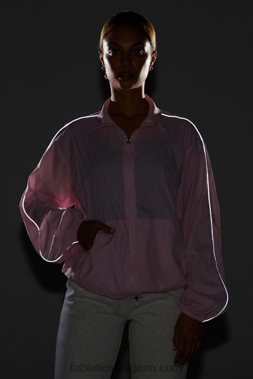 mooi roze/reflecterend zilver vrouwen oversized vlieggewicht windjack Fabletics LH20J2743