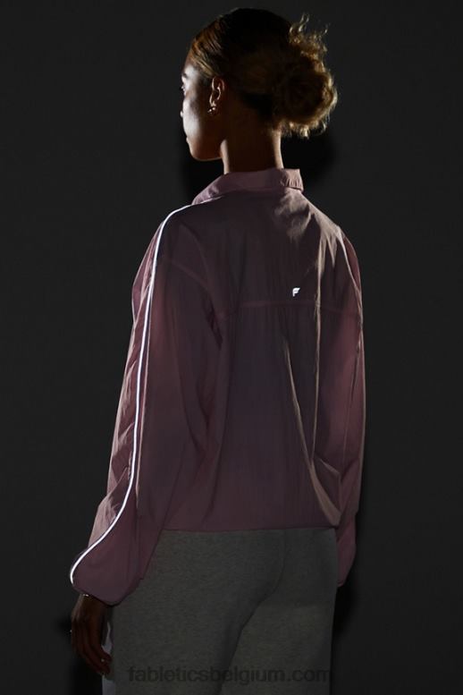 mooi roze/reflecterend zilver vrouwen oversized vlieggewicht windjack Fabletics LH20J2743