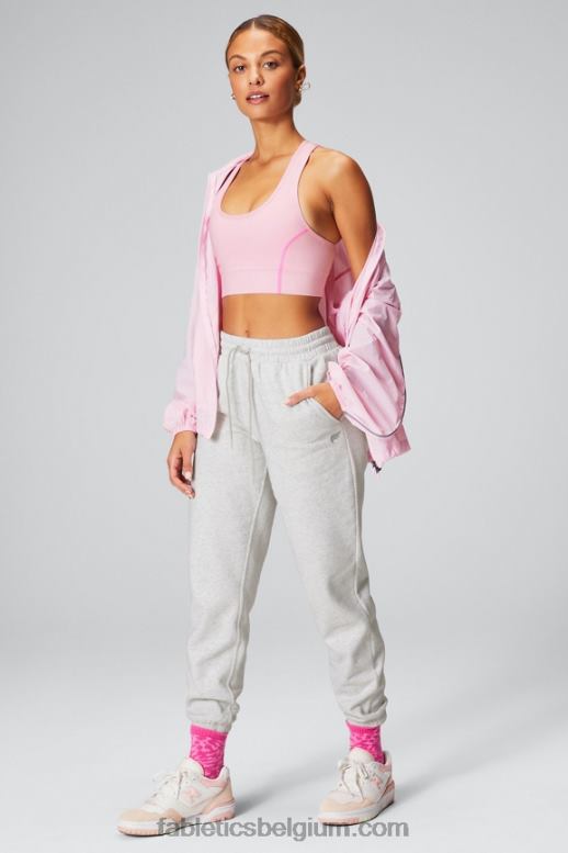 mooi roze/reflecterend zilver vrouwen oversized vlieggewicht windjack Fabletics LH20J2743
