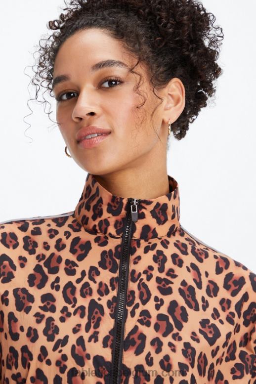 naturel luipaard/zwart vrouwen oversized vlieggewicht windjack Fabletics LH20J2744