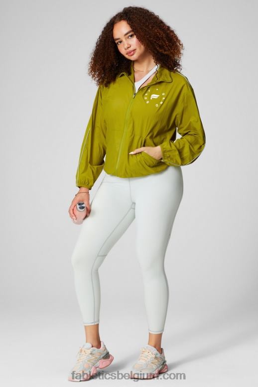 olijfgaard/reflecterend zilver/afbeelding vrouwen oversized vlieggewicht windjack Fabletics LH20J2735