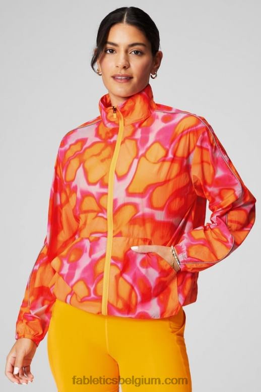 roze escape large zomergekte/reflecterend zilver vrouwen oversized vlieggewicht windjack Fabletics LH20J2734