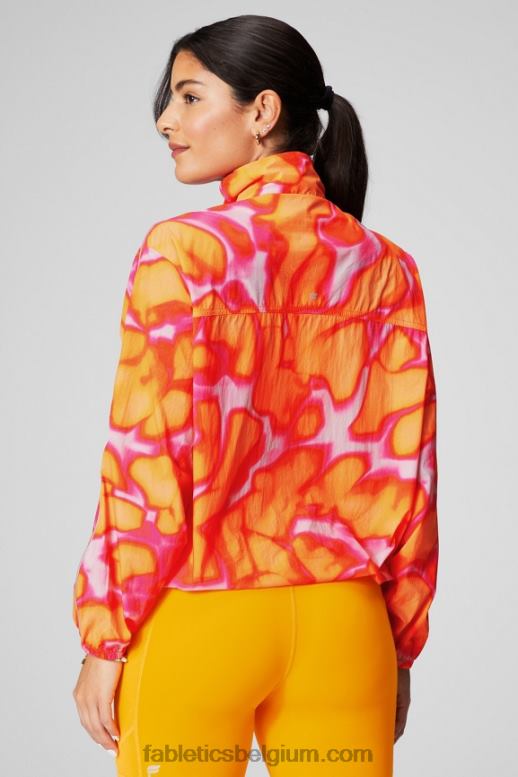 roze escape large zomergekte/reflecterend zilver vrouwen oversized vlieggewicht windjack Fabletics LH20J2734