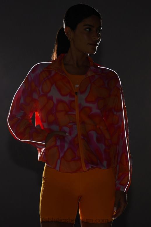roze escape large zomergekte/reflecterend zilver vrouwen oversized vlieggewicht windjack Fabletics LH20J2734