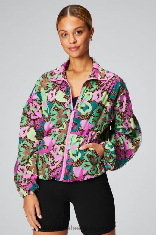 tropische oase/reflecterend zilver vrouwen oversized vlieggewicht windjack Fabletics LH20J2741