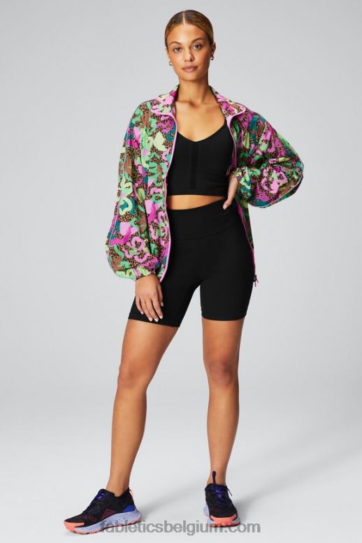 tropische oase/reflecterend zilver vrouwen oversized vlieggewicht windjack Fabletics LH20J2741