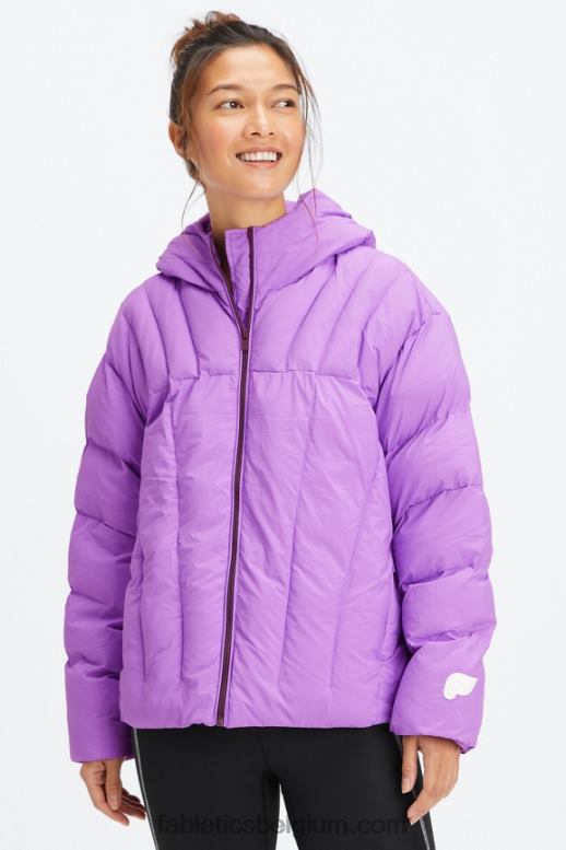 ultraviolet/wilgenschors/reiger-logo vrouwen gewatteerde puffer met capuchon Fabletics LH20J2783