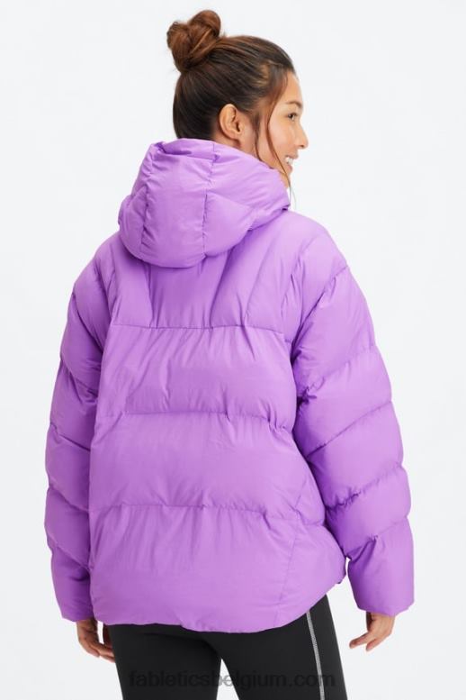ultraviolet/wilgenschors/reiger-logo vrouwen gewatteerde puffer met capuchon Fabletics LH20J2783