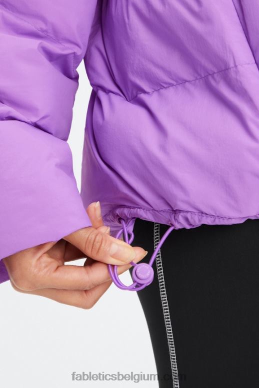 ultraviolet/wilgenschors/reiger-logo vrouwen gewatteerde puffer met capuchon Fabletics LH20J2783
