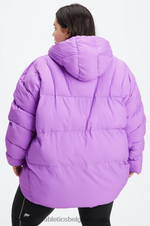 ultraviolet/wilgenschors/reiger-logo vrouwen gewatteerde puffer met capuchon Fabletics LH20J2784